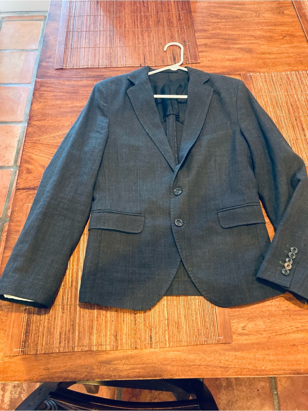 Zara Men's Dark Gray Two-Button casual Blazer